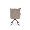Scaun tapitat living Halmar K528, cadru metal, rotativ 180 grade, perna inclusa, stil scandinav, 60x67x90x47cm, gri