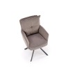 Scaun tapitat living Halmar K528, cadru metal, rotativ 180 grade, perna inclusa, stil scandinav, 60x67x90x47cm, gri