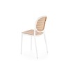 Scaun dining/bucatarie Halmar K529, cadru polipropilena, stil scandinav, 42x51x83x46cm, polipropilena, alb/maro