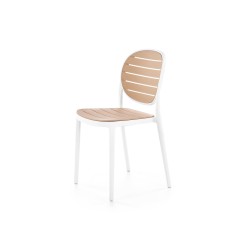 Scaun dining/bucatarie Halmar K529, cadru polipropilena, stil scandinav, 42x51x83x46cm, polipropilena, alb/maro