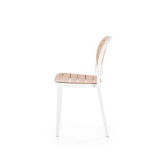 Scaun dining/bucatarie Halmar K529, cadru polipropilena, stil scandinav, 42x51x83x46cm, polipropilena, alb/maro