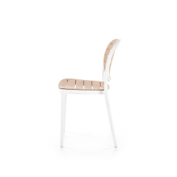 Scaun dining/bucatarie Halmar K529, cadru polipropilena, stil scandinav, 42x51x83x46cm, polipropilena, alb/maro