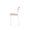Scaun dining/bucatarie Halmar K529, cadru polipropilena, stil scandinav, 42x51x83x46cm, polipropilena, alb/maro