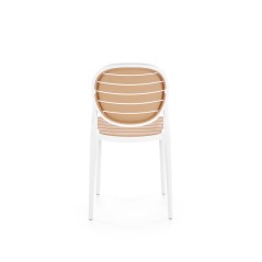Scaun dining/bucatarie Halmar K529, cadru polipropilena, stil scandinav, 42x51x83x46cm, polipropilena, alb/maro