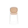 Scaun dining/bucatarie Halmar K529, cadru polipropilena, stil scandinav, 42x51x83x46cm, polipropilena, alb/maro