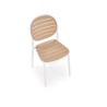 Scaun dining/bucatarie Halmar K529, cadru polipropilena, stil scandinav, 42x51x83x46cm, polipropilena, alb/maro