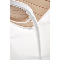 Scaun dining/bucatarie Halmar K529, cadru polipropilena, stil scandinav, 42x51x83x46cm, polipropilena, alb/maro