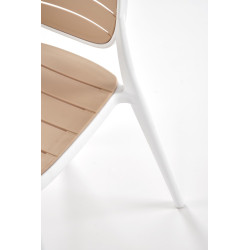 Scaun dining/bucatarie Halmar K529, cadru polipropilena, stil scandinav, 42x51x83x46cm, polipropilena, alb/maro