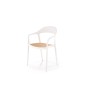 Scaun de gradina, stivuibil, cadru polipropilena, design modern, latime 57 cm, inaltime 80 cm, alb/maro Scaun de gradina, stivuibil, cadru polipropilena, design modern, latime 57 cm, inaltime 80 cm, alb/maro