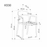 Scaun gradina Halmar K530, cadru polipropilena, stivuibil, stil scandinav, 57x52x80x45cm, polipropilena, alb/maro
