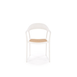 Scaun gradina Halmar K530, cadru polipropilena, stivuibil, stil scandinav, 57x52x80x45cm, polipropilena, alb/maro