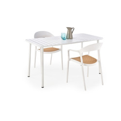 Scaun gradina Halmar K530, cadru polipropilena, stivuibil, stil scandinav, 57x52x80x45cm, polipropilena, alb/maro