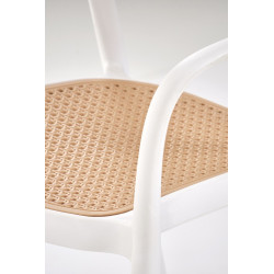 Scaun gradina Halmar K530, cadru polipropilena, stivuibil, stil scandinav, 57x52x80x45cm, polipropilena, alb/maro