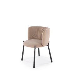 Scaun tapitat living/sufragerie Halmar K531, cadru metal, stil modern, 60x58x76x45cm, catifea, bej