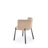 Scaun tapitat living/sufragerie Halmar K531, cadru metal, stil modern, 60x58x76x45cm, catifea, bej