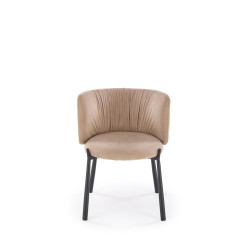 Scaun tapitat living/sufragerie Halmar K531, cadru metal,  stil modern, 60x58x76x45cm, catifea, bej