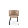 Scaun tapitat living/sufragerie Halmar K531, cadru metal, stil modern, 60x58x76x45cm, catifea, bej