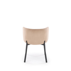 Scaun tapitat living/sufragerie Halmar K531, cadru metal,  stil modern, 60x58x76x45cm, catifea, bej