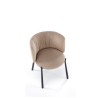 Scaun tapitat living/sufragerie Halmar K531, cadru metal, stil modern, 60x58x76x45cm, catifea, bej