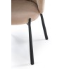 Scaun tapitat living/sufragerie Halmar K531, cadru metal, stil modern, 60x58x76x45cm, catifea, bej