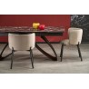 Scaun tapitat living/sufragerie Halmar K531, cadru metal, stil modern, 60x58x76x45cm, catifea, bej
