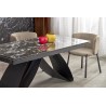 Scaun tapitat living/sufragerie Halmar K531, cadru metal, stil modern, 60x58x76x45cm, catifea, bej
