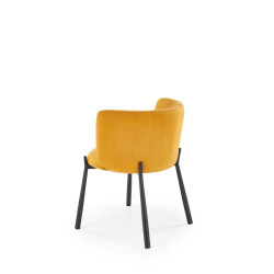 Scaun tapitat living/sufragerie Halmar K531, cadru metal, stil modern, 60x58x76x45cm, catifea, portocaliu