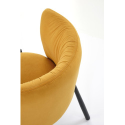 Scaun tapitat living/sufragerie Halmar K531, cadru metal, stil modern, 60x58x76x45cm, catifea, portocaliu