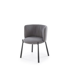 Scaun tapitat living/sufragerie Halmar K531, cadru metal,  stil modern, 60x58x76x45cm, catifea, gri