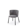 Scaun tapitat living/sufragerie Halmar K531, cadru metal,  stil modern, 60x58x76x45cm, catifea, gri