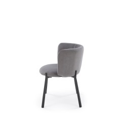 Scaun tapitat living/sufragerie Halmar K531, cadru metal,  stil modern, 60x58x76x45cm, catifea, gri