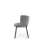 Scaun living, spatar rotund, design modern, tapiterie catifea gri cenusiu, picioare din metal, 60x58x76x45 cm
