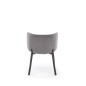 Scaun living, spatar rotund, design modern, tapiterie catifea gri cenusiu, picioare din metal, 60x58x76x45 cm