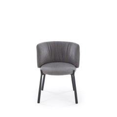 Scaun tapitat living/sufragerie Halmar K531, cadru metal,  stil modern, 60x58x76x45cm, catifea, gri