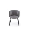 Scaun tapitat living/sufragerie Halmar K531, cadru metal,  stil modern, 60x58x76x45cm, catifea, gri