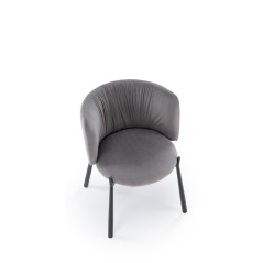Scaun tapitat living/sufragerie Halmar K531, cadru metal,  stil modern, 60x58x76x45cm, catifea, gri