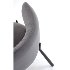 Scaun tapitat living/sufragerie Halmar K531, cadru metal,  stil modern, 60x58x76x45cm, catifea, gri