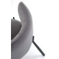 Scaun living, spatar rotund, design modern, tapiterie catifea gri cenusiu, picioare din metal, 60x58x76x45 cm