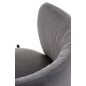 Scaun living, spatar rotund, design modern, tapiterie catifea gri cenusiu, picioare din metal, 60x58x76x45 cm