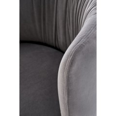 Scaun tapitat living/sufragerie Halmar K531, cadru metal,  stil modern, 60x58x76x45cm, catifea, gri