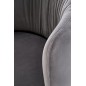 Scaun living, spatar rotund, design modern, tapiterie catifea gri cenusiu, picioare din metal, 60x58x76x45 cm