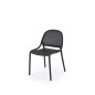 Scaun de gradina cu spatar rotunjit, cadru PP, picioare antiderapante, 50x56x80x45 cm, negru