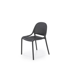 Scaun gradina Halmar K532, cadru polipropilena, stivuibil, stil scandinav, 50x56x80x45cm, polipropilena, negru