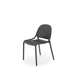 Scaun gradina Halmar K532, cadru polipropilena, stivuibil, stil scandinav, 50x56x80x45cm, polipropilena, negru