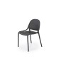 Scaun de gradina cu spatar rotunjit, cadru PP, picioare antiderapante, 50x56x80x45 cm, negru