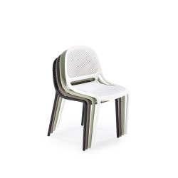 Scaun gradina Halmar K532, cadru polipropilena, stivuibil, stil scandinav, 50x56x80x45cm, polipropilena, negru