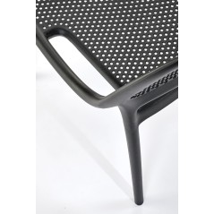 Scaun gradina Halmar K532, cadru polipropilena, stivuibil, stil scandinav, 50x56x80x45cm, polipropilena, negru