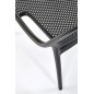 Scaun de gradina cu spatar rotunjit, cadru PP, picioare antiderapante, 50x56x80x45 cm, negru