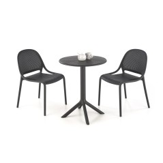 Scaun gradina Halmar K532, cadru polipropilena, stivuibil, stil scandinav, 50x56x80x45cm, polipropilena, negru