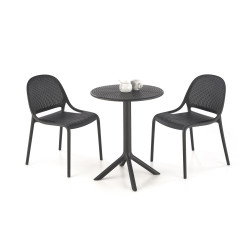 Scaun gradina Halmar K532, cadru polipropilena, stivuibil, stil scandinav, 50x56x80x45cm, polipropilena, negru
